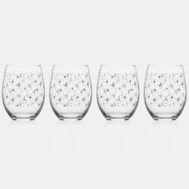 Zwarte Lelie Bloemen Wijnglas Zonder Voet