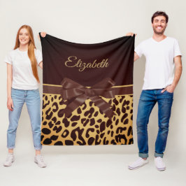 Zwarte leopar printplaat fleece deken