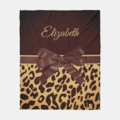 Zwarte leopar printplaat fleece deken (Voorkant)