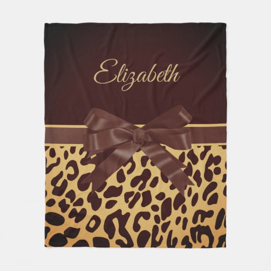 Zwarte leopar printplaat fleece deken (Voorkant)