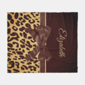 Zwarte leopar printplaat fleece deken (Voorkant (Horizontaal))