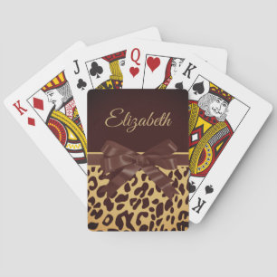 Zwarte leopar printplaat pokerkaarten