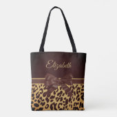 Zwarte leopar printplaat tote bag (Achterkant)