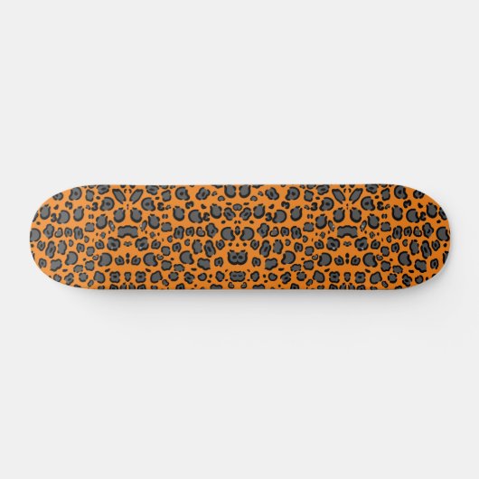 Zwarte leopard Print Skateboard (Horizontaal)