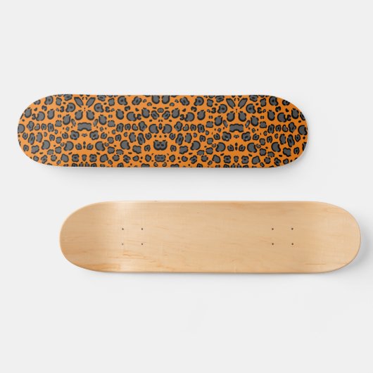 Zwarte leopard Print Skateboard (Horizontaal)