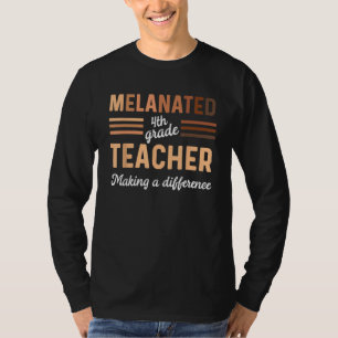 Zwarte leraar 4e klas Zwarte geschiedenis maakt ee T-shirt