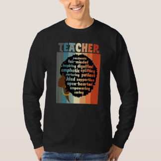 Zwarte Leraar Afro Liefde Melanine Leraar Waarderi T-shirt