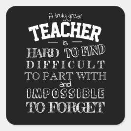 Zwarte leraar Dank u het Manuscript van de appreci Vierkante Sticker