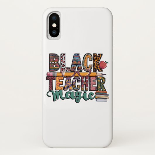Zwarte LERAAR Magic iPhone Case Design (Achterkant)