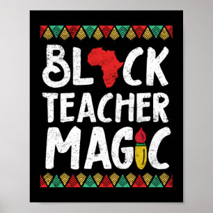 Zwarte leraar Magic School Funny Black Teacher Poster