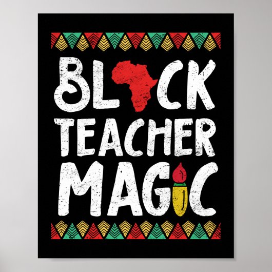 Zwarte leraar Magic School Funny Black Teacher Poster (Voorkant)