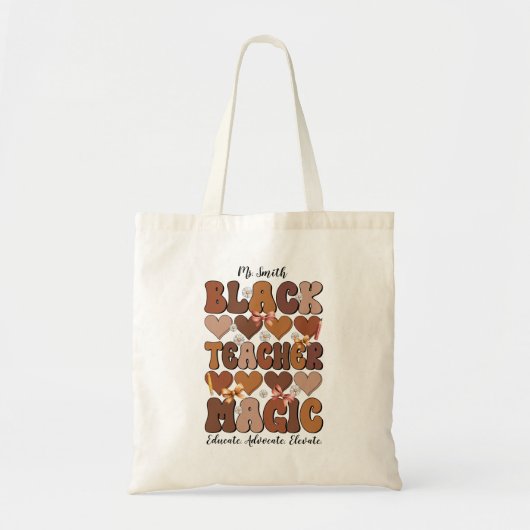 Zwarte Leraar Magie Custom Tote Tas (Voorkant)