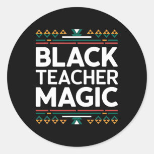 Zwarte Leraar Magie Zwarte Geschiedenis Maand Afri Ronde Sticker