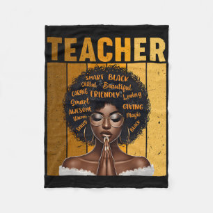 Zwarte Leraar Magie Zwarte Geschiedenis Maand Afro Fleece Deken