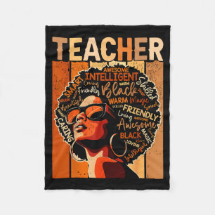Zwarte Leraar Magie Zwarte Geschiedenis Maand Afro Fleece Deken