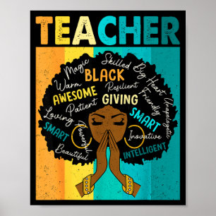 Zwarte Leraar Magie Zwarte Geschiedenis Maand Afro Poster