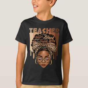 Zwarte Leraar Magie Zwarte Geschiedenis Maand Afro T-shirt