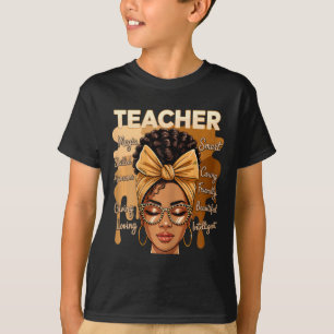Zwarte Leraar Magie Zwarte Geschiedenis Maand Afro T-shirt