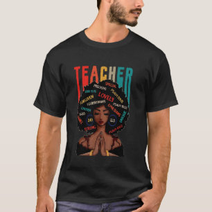 Zwarte Leraar Magie Zwarte Geschiedenis Maand Afro T-shirt