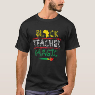 Zwarte leraar Magisch Afrika Kunstwerk Zwarte gesc T-shirt