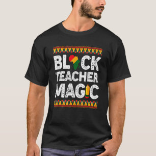 Zwarte leraar Magische leraar Mannen Vrouwen Zwart T-shirt