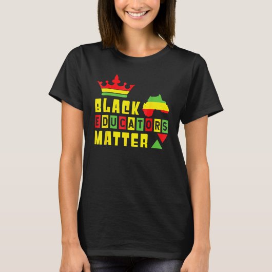 Zwarte leraar Onderwijs Pride Black History M T-shirt (Voorkant)
