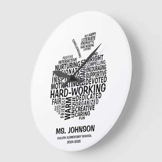 Zwarte leraar waardering typografie Apple Grote Klok (Hoek)