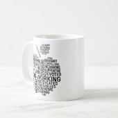 Zwarte leraar waardering typografie Apple Koffiemok (Voorkant links)