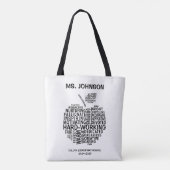 Zwarte leraar waardering typografie Apple Tote Bag (Achterkant)