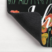 Zwarte leraren naam bloemige computer muismat pad (Hoek)