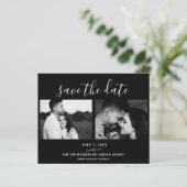 Zwarte Leren Fiets Trouw 2 Foto Save the Date (Staand voorkant)