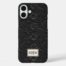 Zwarte Leren Monogram Hoes Vintage