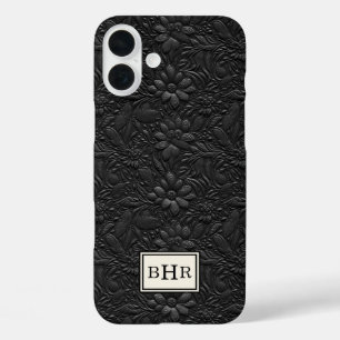 Zwarte Leren Monogram Hoes Vintage