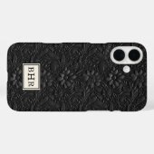 Zwarte Leren Monogram Hoes Vintage (Achterkant (horizontaal))