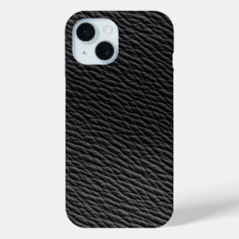 Zwarte Leren Textured Hoesje voor Telefoon