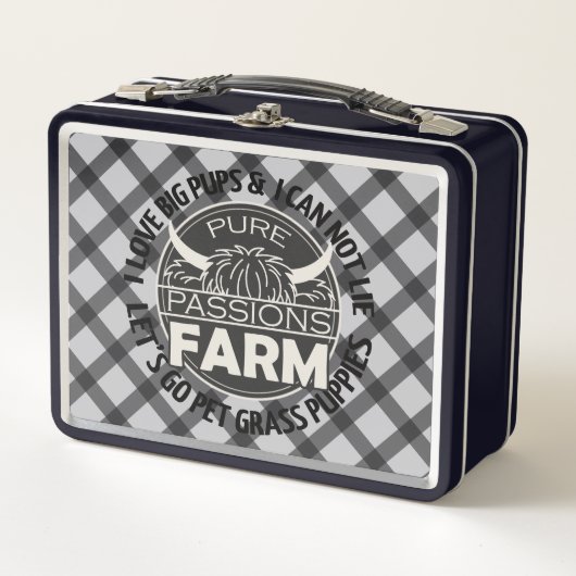 Zwarte Let's Go Pet Gras Puppies Lunchbox (Voorkant)