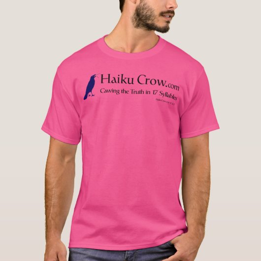 Zwarte letter Haiku Crow T-shirt (Voorkant)