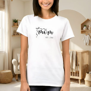Zwarte Letter Ingestelde Moeder Boog Schattig T-shirt
