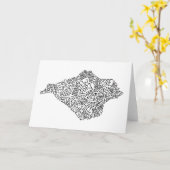 Zwarte letter Isle of Wight verjaardagskaart Kaart (Gele Bloem)