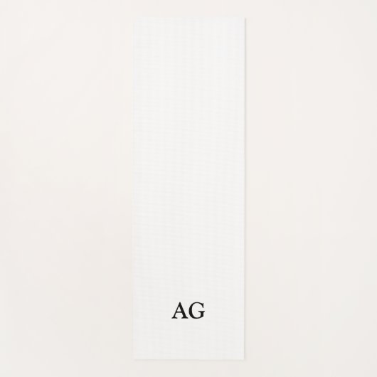 Zwarte Letter Monogram Initiaal Yogamat (Voorkant)