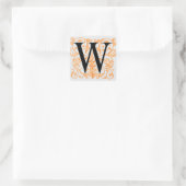 Zwarte letter 'W' op goud - Sticker (Tas)