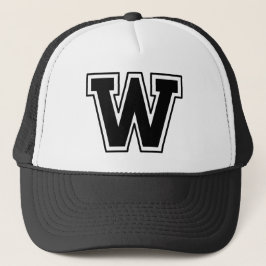 Zwarte letter "W" Trucker Pet