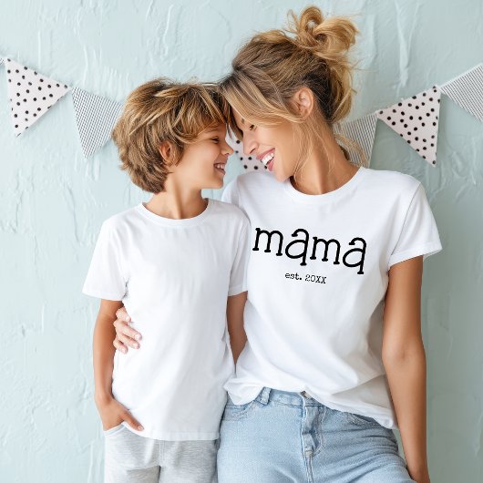 Zwarte Lettering Vastgestelde Mama T-shirt