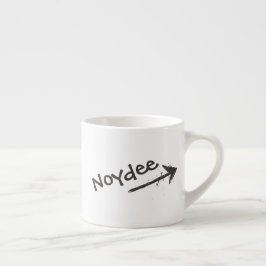 Zwarte letters en pijl op je espresso kop