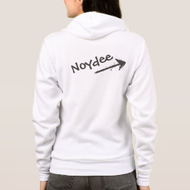 Zwarte letters en pijl op jouw hoodie