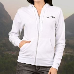 Zwarte letters en pijl op jouw hoodie