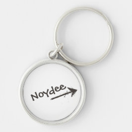 Zwarte letters en pijl op jouw sleutelhanger
