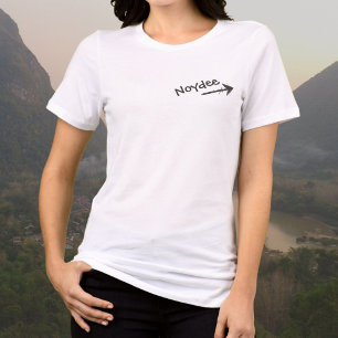 Zwarte letters en pijl op jouw Tri-Blend shirt