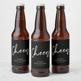 Zwarte Lettertype Dertig | 30ste Verjaardagsfeest  Bier Etiket