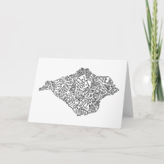 Zwarte lettertype Isle of Wight verjaardagskaart Kaart